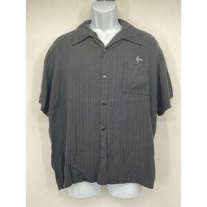 Be Ethic Mens Lounge Shirt Black Gray Short Sleeve Button-Up Casual Top